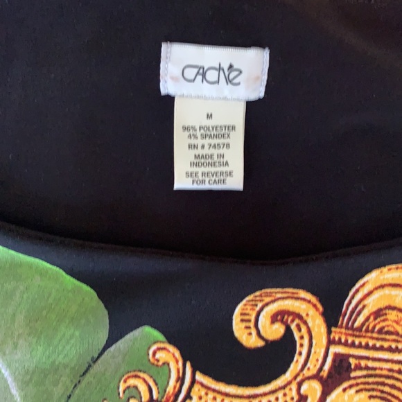 Very rare Cache tropical floral dress, sz M - Picture 4 of 4